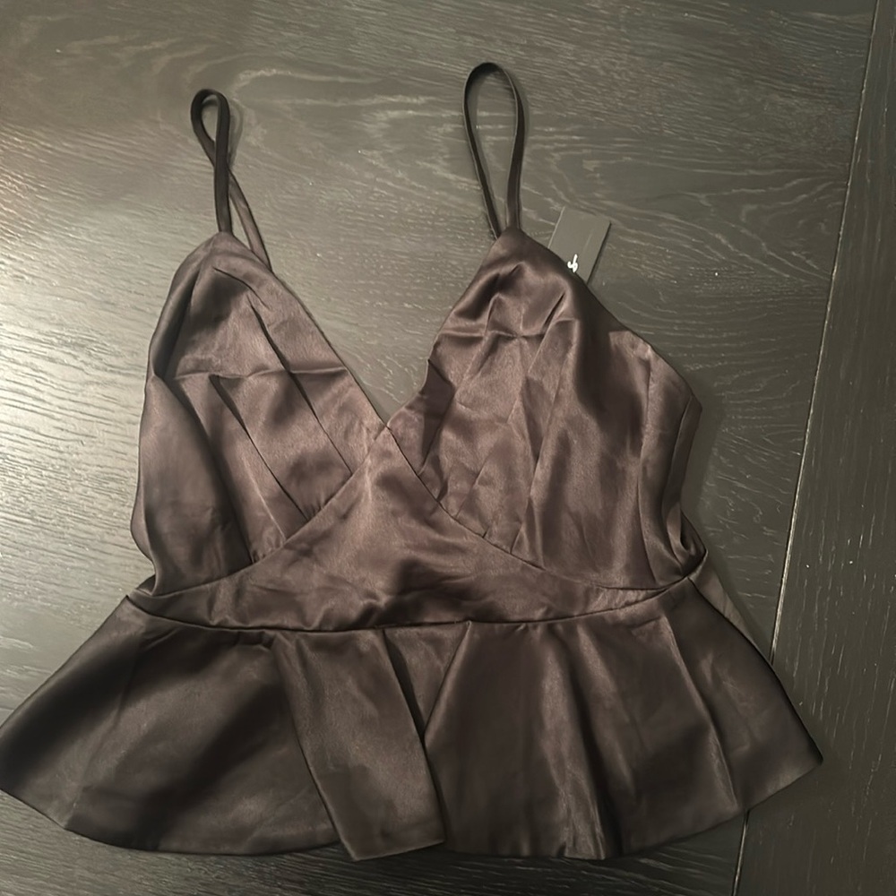 Black satin camisole